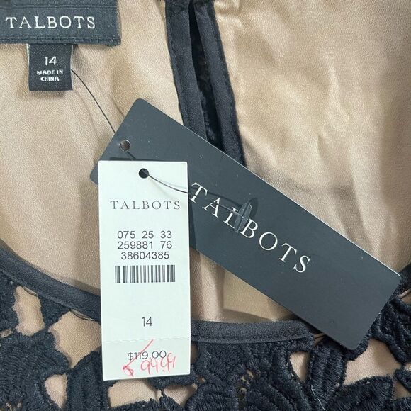 Talbots Lace Overlay Short Sleeve Blouse - Picture 6 of 6